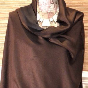 Solid Reversible Silk Blended Shawl in Chocolate & Black